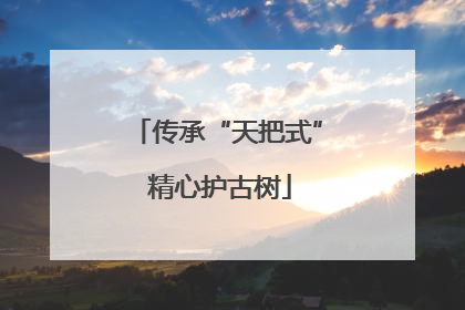 传承“天把式” 精心护古树