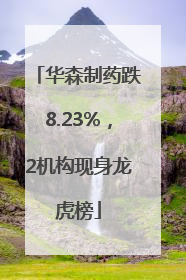 华森制药跌8.23%，2机构现身龙虎榜