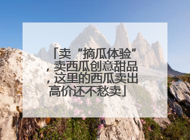 卖“摘瓜体验”，卖西瓜创意甜品，这里的西瓜卖出高价还不愁卖