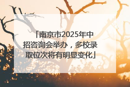 南京市2025年中招咨询会举办，多校录取位次将有明显变化