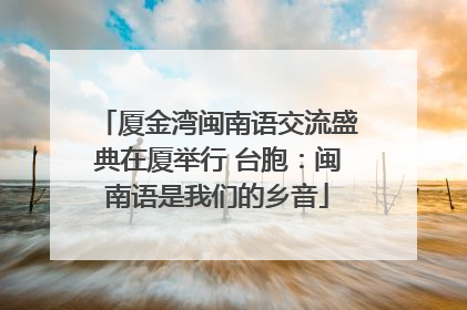 厦金湾闽南语交流盛典在厦举行 台胞：闽南语是我们的乡音