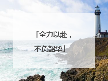 全力以赴，不负韶华
