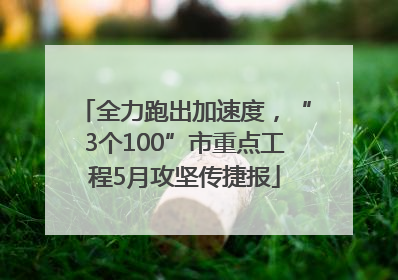 全力跑出加速度，“3个100”市重点工程5月攻坚传捷报