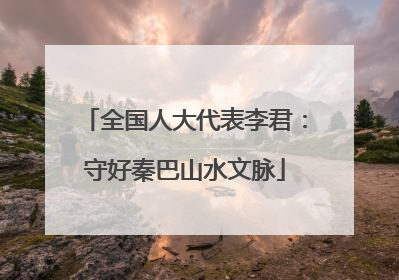 全国人大代表李君：守好秦巴山水文脉