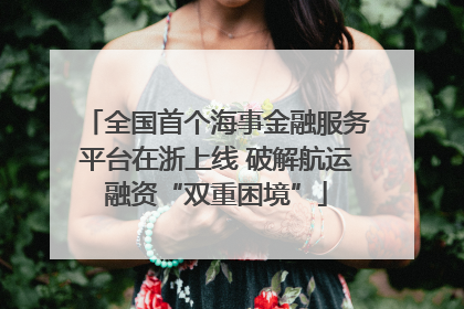 全国首个海事金融服务平台在浙上线 破解航运融资“双重困境”