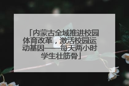 内蒙古全域推进校园体育改革，激活校园运动基因——每天两小时 学生壮筋骨