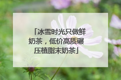 冰雪时光只做鲜奶茶，低价高质碾压植脂末奶茶
