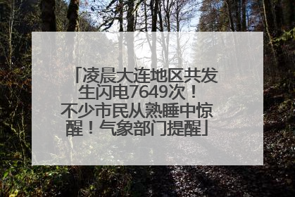 凌晨大连地区共发生闪电7649次！不少市民从熟睡中惊醒！气象部门提醒