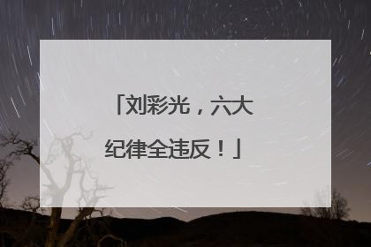 刘彩光，六大纪律全违反！