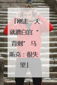 刚走一天就遭白宫“背刺” 马斯克：很失望