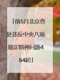 前5月北京查处违反中央八项规定精神问题464起
