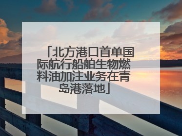 北方港口首单国际航行船舶生物燃料油加注业务在青岛港落地