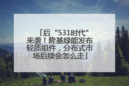 后“531时代”来袭！隆基绿能发布轻质组件，分布式市场后续会怎么走