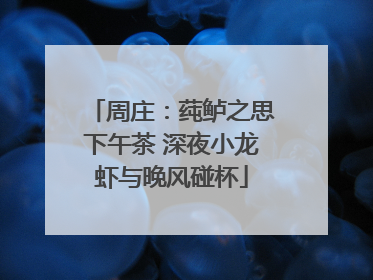 周庄：莼鲈之思下午茶 深夜小龙虾与晚风碰杯