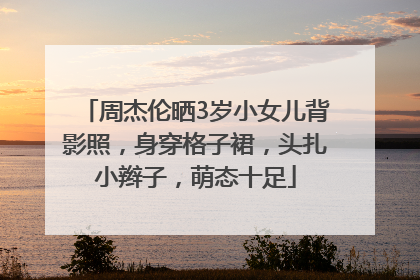 周杰伦晒3岁小女儿背影照，身穿格子裙，头扎小辫子，萌态十足