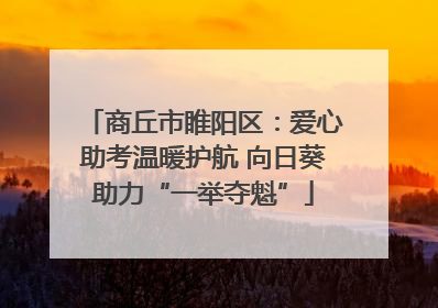 商丘市睢阳区：爱心助考温暖护航 向日葵助力“一举夺魁”