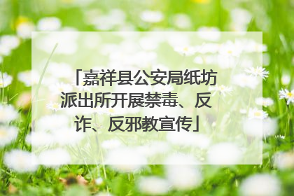 嘉祥县公安局纸坊派出所开展禁毒、反诈、反邪教宣传