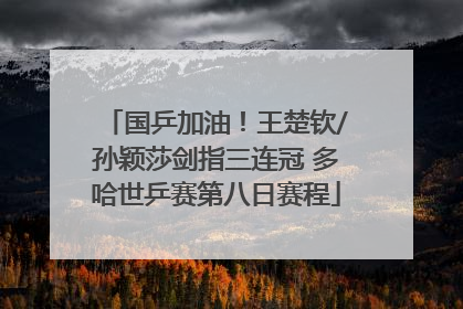 国乒加油！王楚钦/孙颖莎剑指三连冠 多哈世乒赛第八日赛程