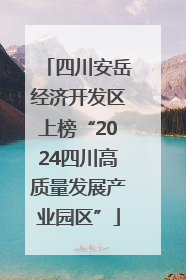 四川安岳经济开发区上榜“2024四川高质量发展产业园区”