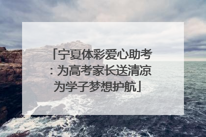 宁夏体彩爱心助考：为高考家长送清凉 为学子梦想护航