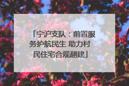 宁沪支队：前置服务护航民生 助力村民住宅合规翻建