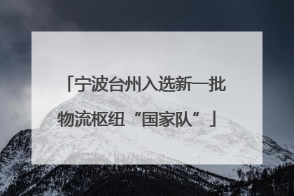 宁波台州入选新一批物流枢纽“国家队”