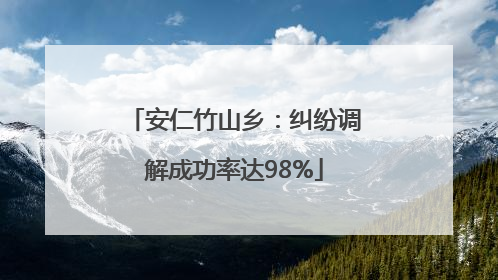 安仁竹山乡：纠纷调解成功率达98%