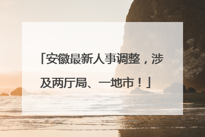 安徽最新人事调整，涉及两厅局、一地市！