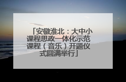 安徽淮北：大中小课程思政一体化示范课程（音乐）开题仪式圆满举行