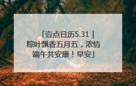 壹点日历5.31｜粽叶飘香五月五，浓情端午共安康！早安