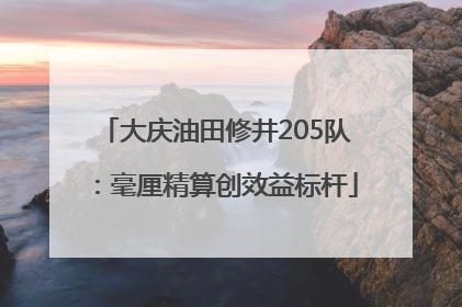 大庆油田修井205队：毫厘精算创效益标杆