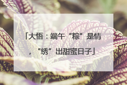 大悟：端午“粽”是情，“绣”出甜蜜日子
