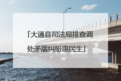 大通县司法局排查调处矛盾纠纷惠民生