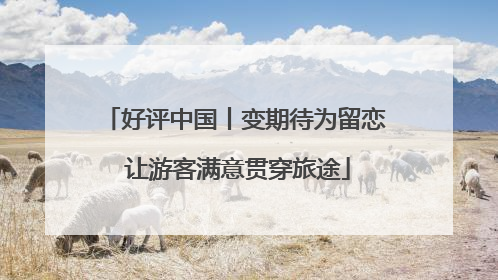 好评中国丨变期待为留恋 让游客满意贯穿旅途