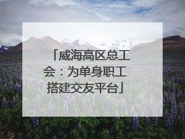 威海高区总工会：为单身职工搭建交友平台