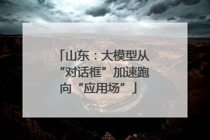 山东：大模型从“对话框”加速跑向“应用场”