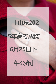 山东2025年高考成绩6月25日下午公布