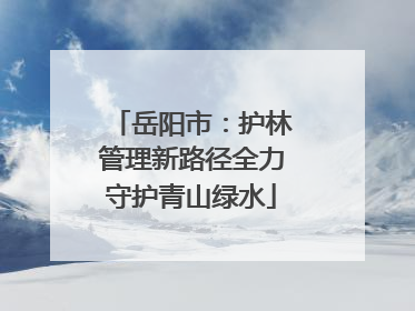 岳阳市：护林管理新路径全力守护青山绿水