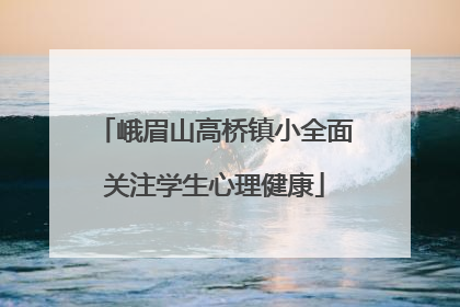 峨眉山高桥镇小全面关注学生心理健康