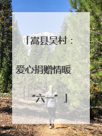 嵩县吴村：爱心捐赠情暖“六一”