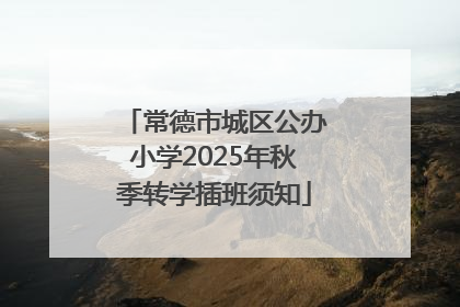 常德市城区公办小学2025年秋季转学插班须知
