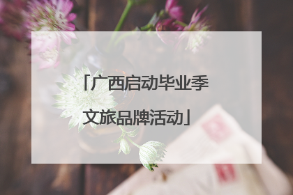 广西启动毕业季文旅品牌活动