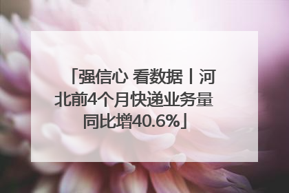 强信心 看数据丨河北前4个月快递业务量同比增40.6%
