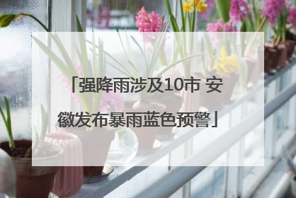 强降雨涉及10市 安徽发布暴雨蓝色预警