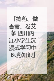 捣药、做香囊、卷艾条 四川内江小学生沉浸式学习中医药知识