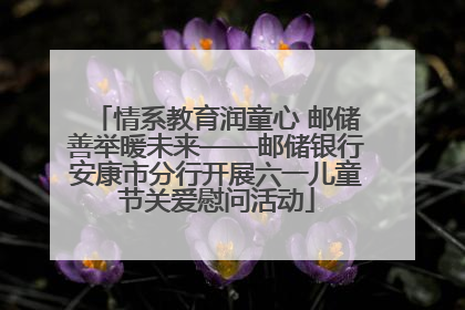 情系教育润童心 邮储善举暖未来——邮储银行安康市分行开展六一儿童节关爱慰问活动