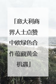 意大利商界人士点赞中欧绿色合作蕴藏黄金机遇