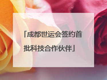 成都世运会签约首批科技合作伙伴