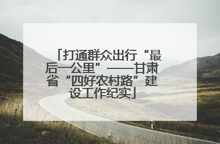打通群众出行“最后一公里”——甘肃省“四好农村路”建设工作纪实