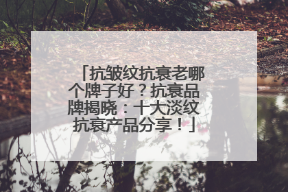 抗皱纹抗衰老哪个牌子好？抗衰品牌揭晓：十大淡纹抗衰产品分享！
